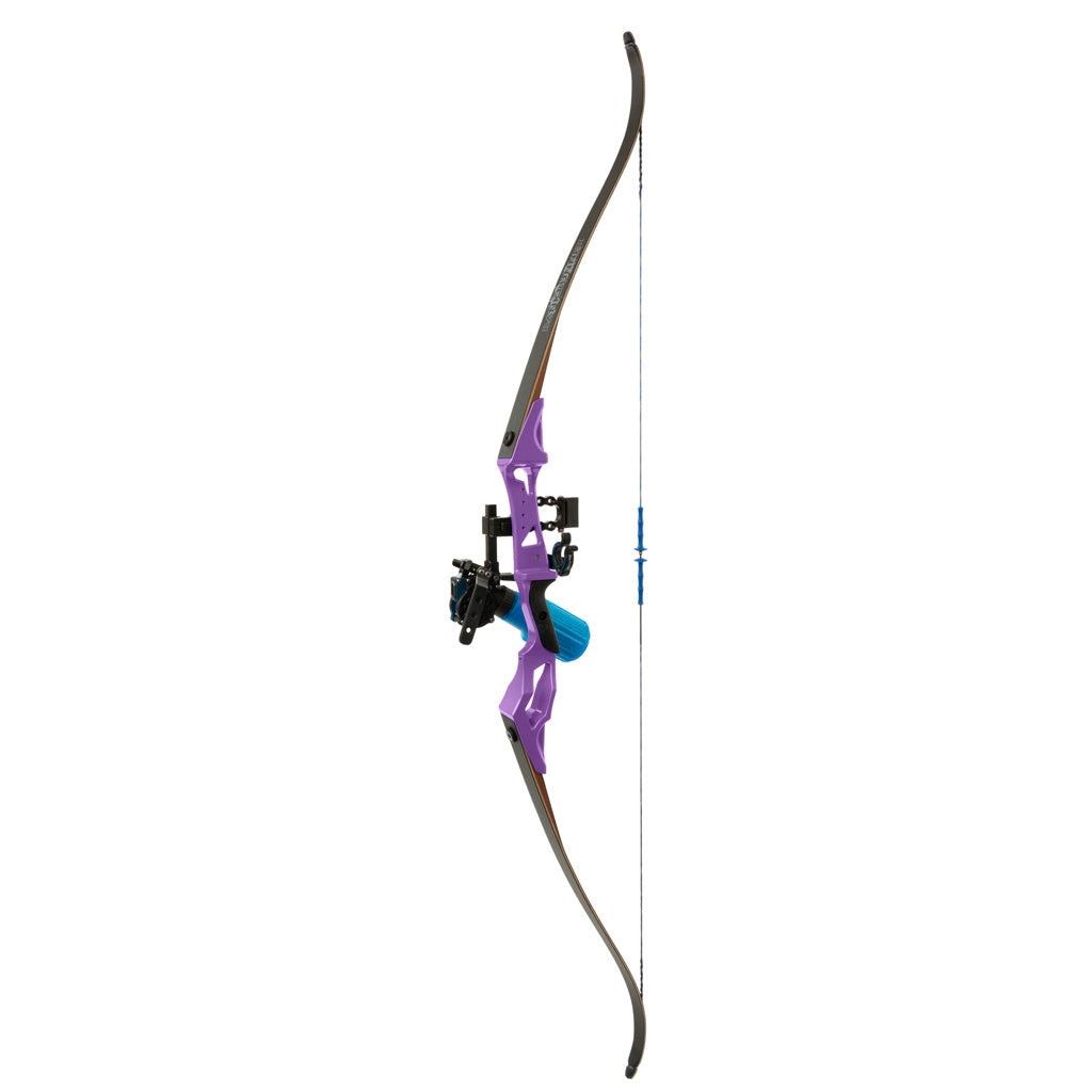 Fin Finder Bank Runner Bowfishing Recurve Package w/Winch Pro Bowfishing Reel Purple 35 lbs. RH